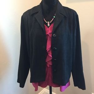 Jet Black Button Up Short Blazer